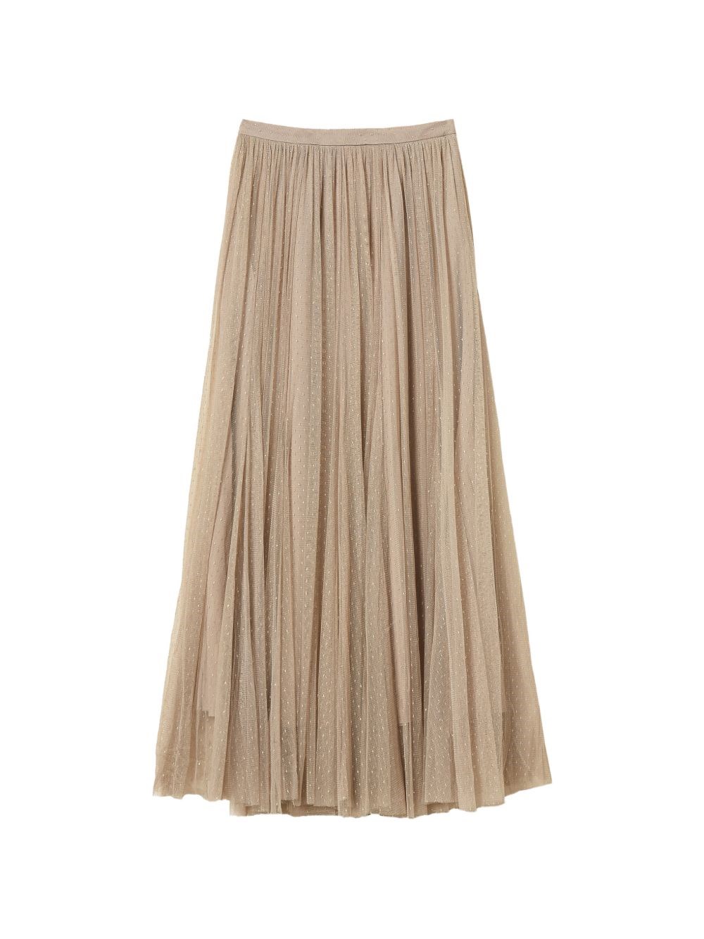 Twinset Donna Bianco Gonna Lunga Plissettata In Tulle Lurex