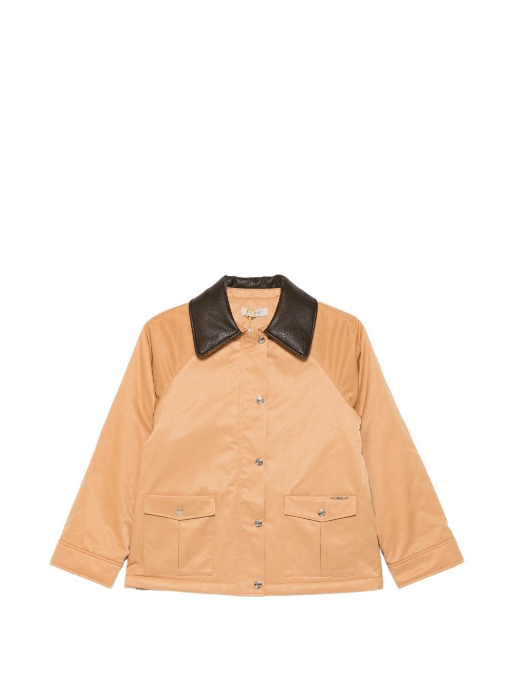 Twinset Kids Ragazza Bianco Giacca Con Colletto A Contrasto