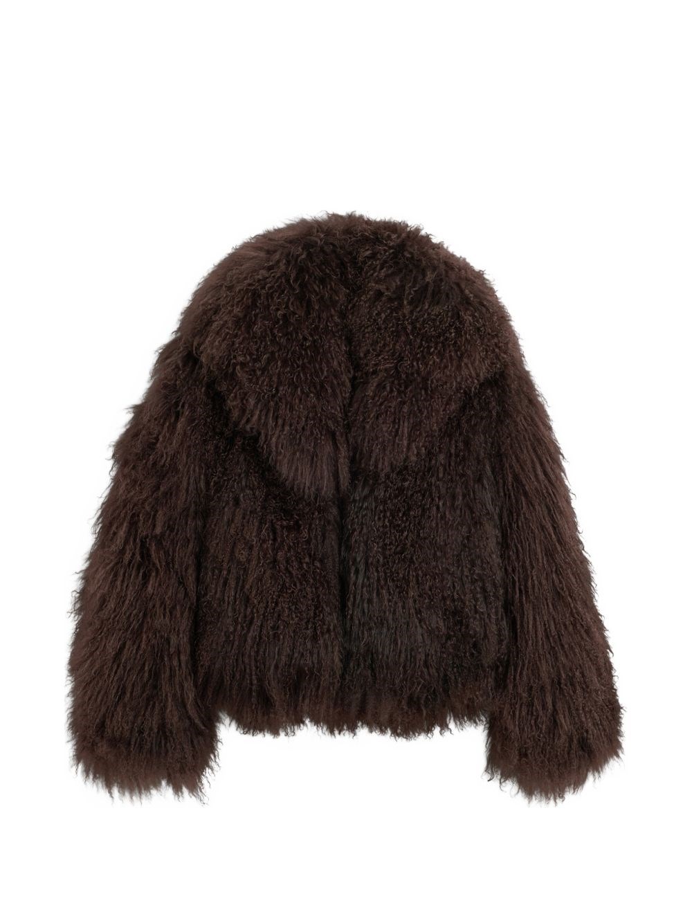 Ami Paris Donna Marrone Giacca Corta In Shearling