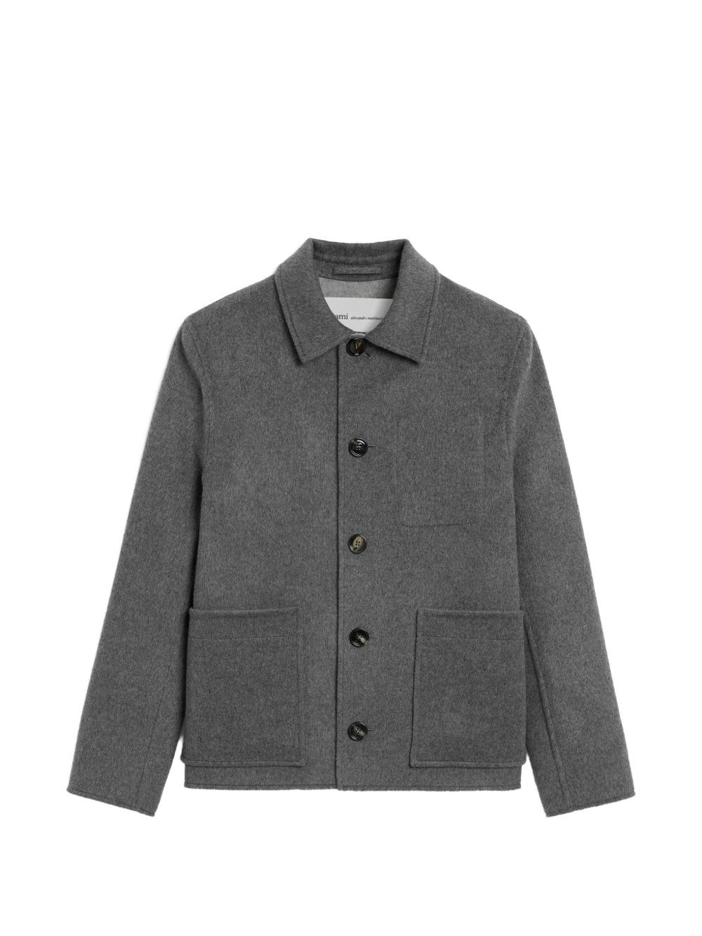 Ami Paris Uomo Grigio Giacca In Lana E Cashmere Con Bottoni